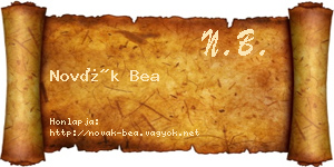 Novák Bea névjegykártya