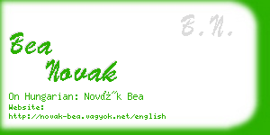 bea novak business card